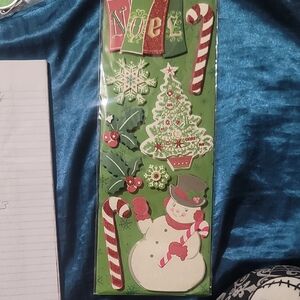 Holiday Sticker Set with Snowman and Candy Cane